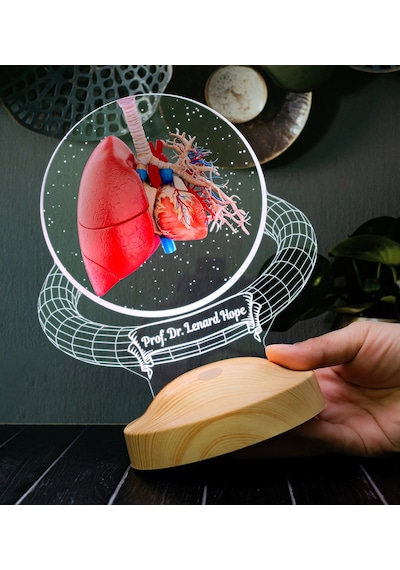 Akciğer Tasarımlı 3d Led Lamba Göğüs Hastalıkları Uzman Doktoruna Özel Hediye, Pulmonoloji Uzmanlarına, Sağlık Çalışanlarına İsimli Kişiye Özel Hediye