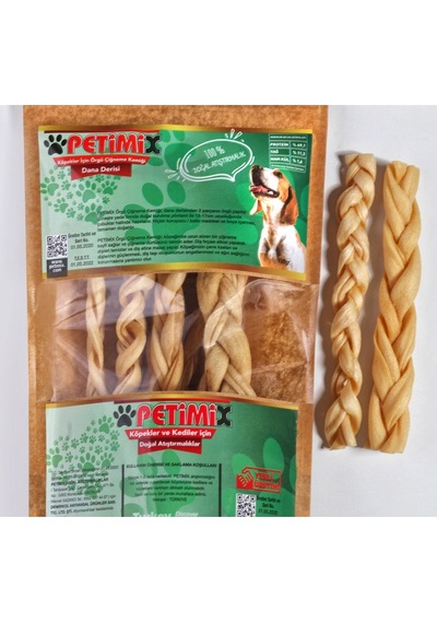 Petimix Örgü Dana Derisi Çiğneme Kemikleri Köpek Ödül Maması 100 G