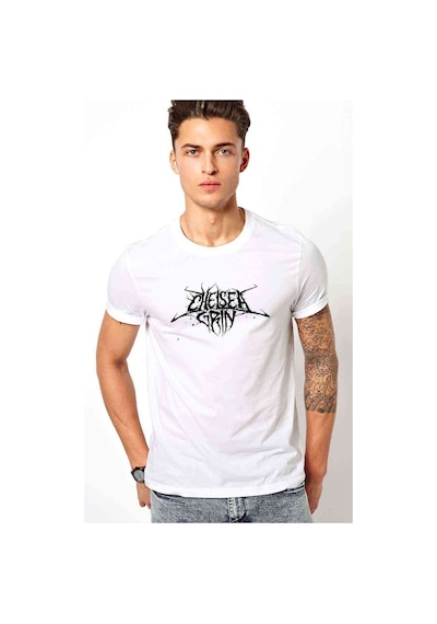 Chelsea Grin Logo Baskılı Beyaz Erkek Tshirt (528600028)