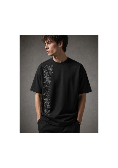 Yolo Street Oversize Siyah Tişört Unisex Pamuk Premium Baskılı Streetwear T-shirt Siyah