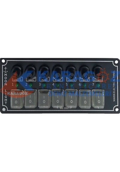 MOONLIHT YATAY 7'Lİ SWITCH PANEL SİGORTALI