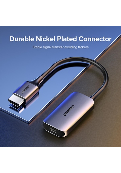 Ugreen Hdmi To Mini Dp 4K Ses Ve Görüntü Aktarım Adaptör Gri