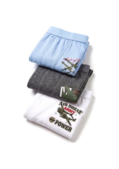Öts Erkek Çocuk 3 Lü Pamuklu Boxer Baskılı Premium Günlük Kullanım 7394-3 Renkli