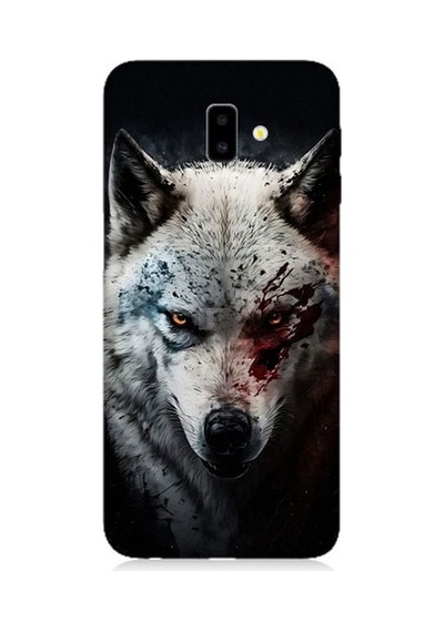 Samsung Galaxy J6 Plus Uyumlu Savaşçı Boz Kurt Desenli Silikon Kılıf