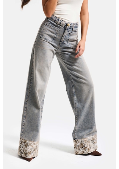 it's basic Kadın Kot Rengi 4s6-65 Wide Leg Fit Paça Dantel Detaylı Özel Tasarım Denim Jean Mavi it's basic Kadın Kot Rengi 4s6-65 Wide Leg Fit Paça Dantel Detaylı Özel Tasarım Denim Jean Mavi