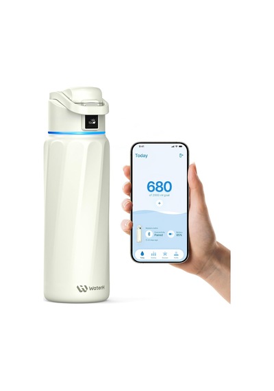 Boost Yalıtımlı Paslanmaz Çelik Akıllı Su Şişesi, 32 Oz Bluetooth Akıllı İzleyici Ve İçki Hatırlatma Beyaz