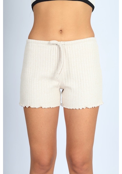 Soft&Basic Punta Raporlu Kaşkorse Bej Şort Bej