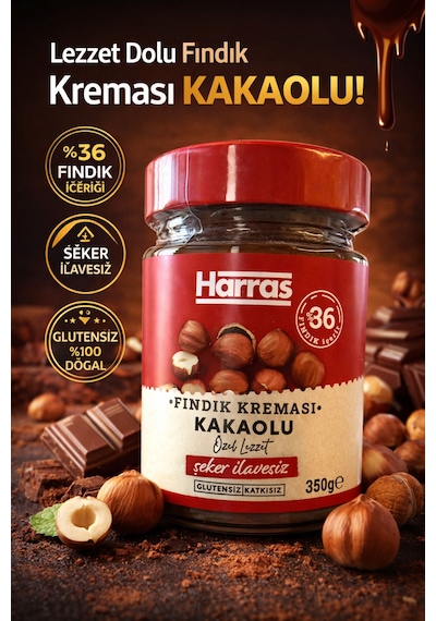 Kakao Fındık Kreması Şeker İlavesiz 350 G