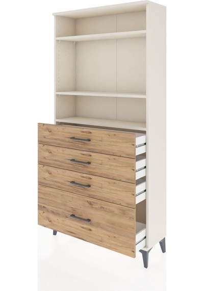Arges Dolap 3 Raflı 4 Çekmeceli 88x30x182 Aytaşı-çam Aytaşı