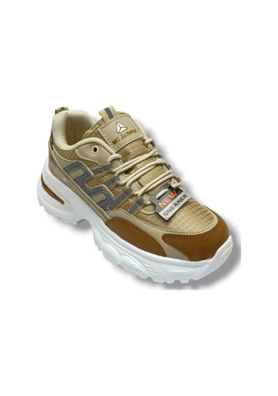 Marco Jamper 2286-26 Anorak Deri Anatomik Kadın Sneaker Taba Bej