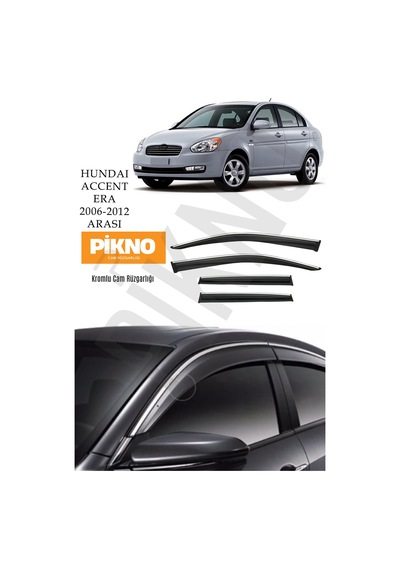 Hyundai Accent Era 2006-2012 Arası Kromlu Cam Rüzgarlığı 4'lü Set A+ Plus