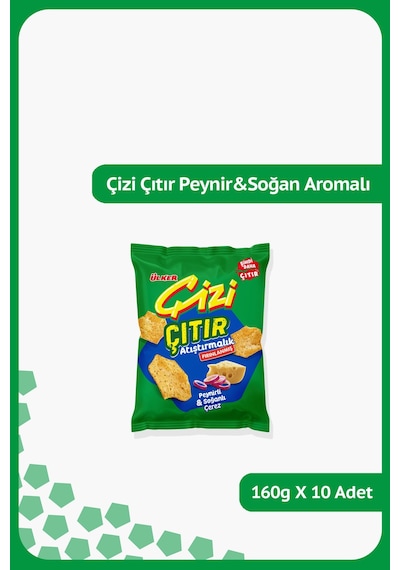 Çizi Çıtır - Peynir&soğan Aromalı - Parti Boy - 160 Gram - 10 Adet