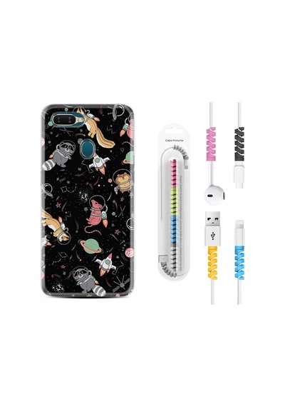 Oppo Ax7 Kılıf Kablo Koruyuculu Planet Animals 1771