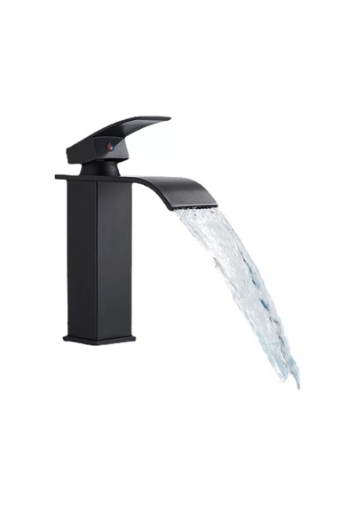 Rena Design Siyah Lavabo Bataryası Oval Çıkış Havza Model Yüksek Kalite Lavabo Musluğu Çiftgirişli Armatür