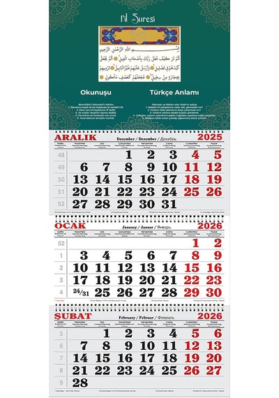 2026 Yılı Gemici Takvimi-fil Suresi