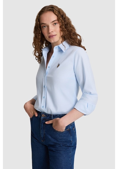 U.S. Polo Assn. Kadın Açık Mavi Uzun Kollu Basic Gömlek 50320186 Vr003 Acık Mavı
