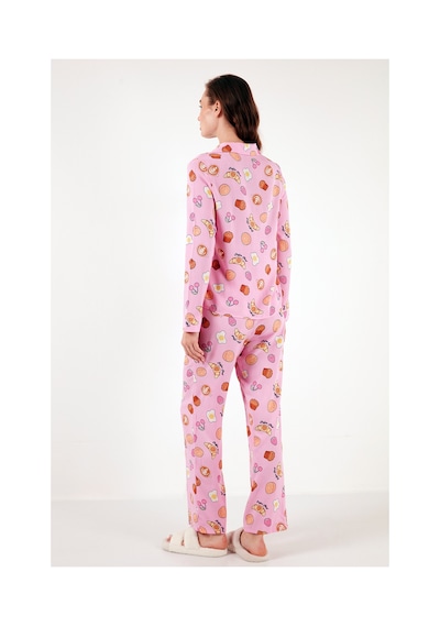 Lela Reguar Fit Yumuşak Dokulu Bayan Pijama Takımı 611Pt288Y Pembe