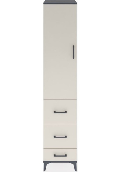 Hyperion Dolap 3 Raflı 3 Çekmeceli Tek Kapaklı 44x44x221 Antrasit-aytaşı Antrasit