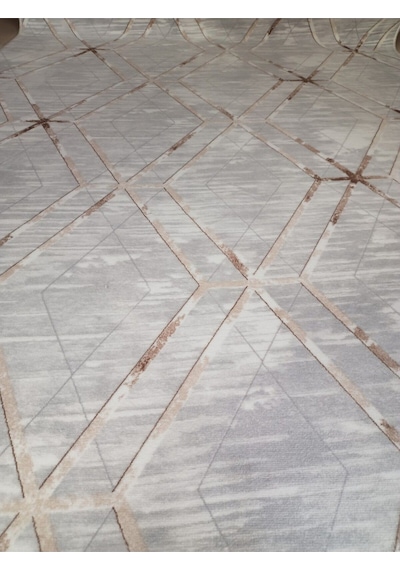 Venüs Gri Modern Yumuşak Yıkanabilir Kaymaz Taban Dört Mevsimlik Salon Banyo Balkon Gençodası Kesme Halı Gri