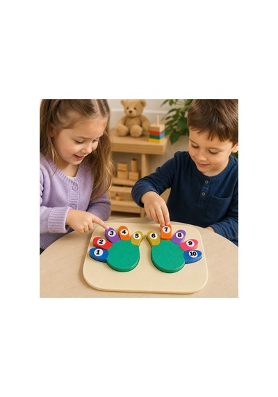 Çocuk Puzzel Rakamlı Renkli Parmaklar Eğitici Bioplastik Puzzle 1 Adet