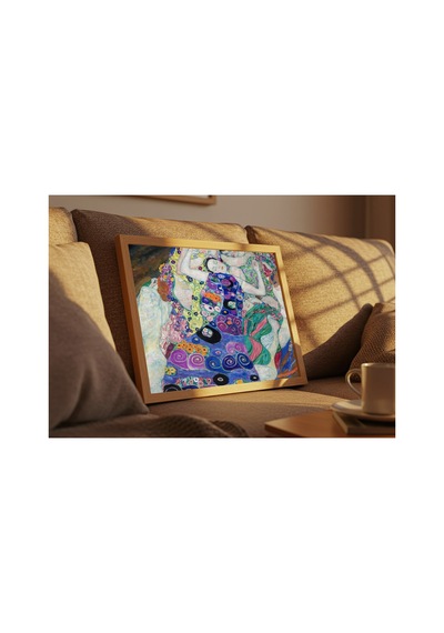 Modern Sanat Klimt Genç Kız Çerçevesiz Poster 21x30 Cm A4 Tablo Modern Sanat Ekspresyonizm