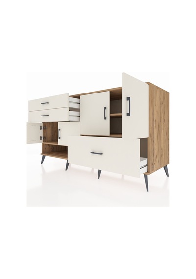 Kronos Konsol 3 Raflı 3 Çekmeceli 4 Kapaklı 176x59x99 Çam-aytaşı Çam-aytaşı