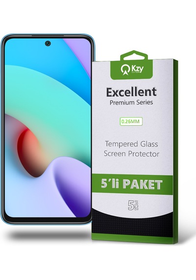Xiaomi Redmi 10 ile Uyumlu Kırılmaz Temperli Ekran Koruyucu Cam Ekonomik 5'li Paket