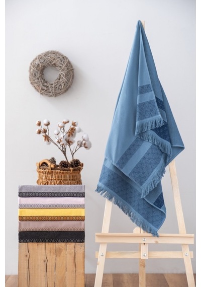 Cotton Box Twins Bukle Havlu 75x150 Indigo İndigo