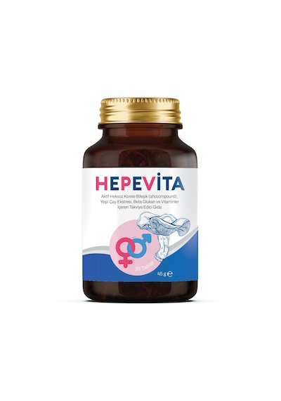 Hepevita AHCC Compound Yeşil Çay Eki Beta Glukan Takviye Edici Gıda 30 Tablet