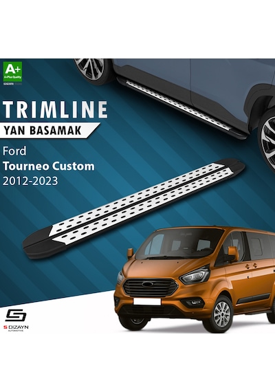 S-dizayn Ford Tourneo Custom Uzun Şase Trimline Gri Yan Basamak 2