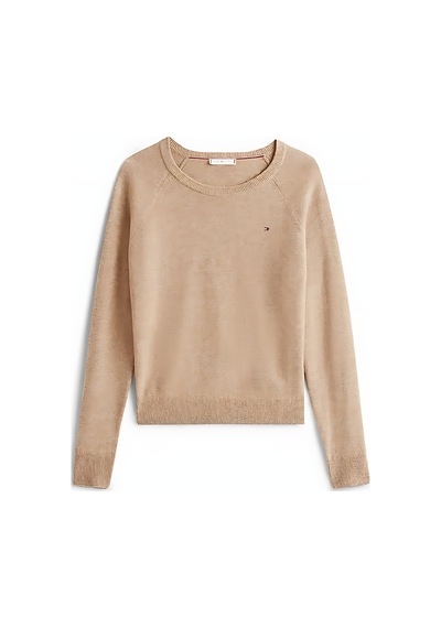 Tommy Hilfiger Wool Cash C-nk Ls Sweater Kadın Bej Kazak - Ww0ww47470 Bej