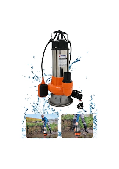 V1100f Bıçaksız Bakır Sargılı Drenaj Pompası Termik Korumalı 1.1kw 1.5hp