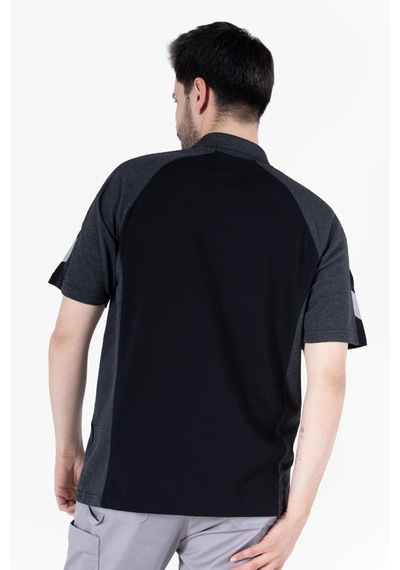 Polo Yaka T-shirt Siyah - Antrasit Gri