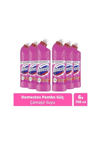 Domestos Çamaşır Suyu Pembe Güç 750 Ml 6 Adet Diğer