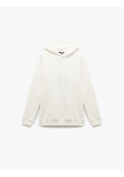 Koton Şardonlu Uzun Kollu Basic Kapşonlu Sweatshirt Beyaz 6wam70015mk Beyaz