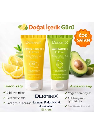 El Kremi 2'li Set 50 Ml Limon Kabuklu & Avokadolu Yoğun Nemlendirici