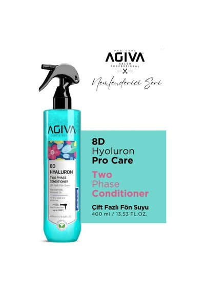 Agiva 8d Hyaluron Pro Care Niacinamid, Badem Yağı İçeren Çift Fazlı Fön Suyu 400 Ml