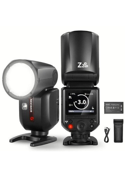 Neewer Z2pro-n Nikon Uyumlu 76w Yuvarlak Kafa Akülü Tepe Flaşı