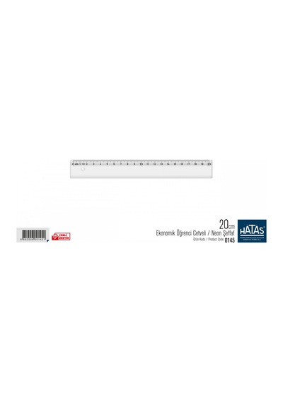 Hatas 0145 Öğrenci Cetveli Neon Şeffaf 20 CM