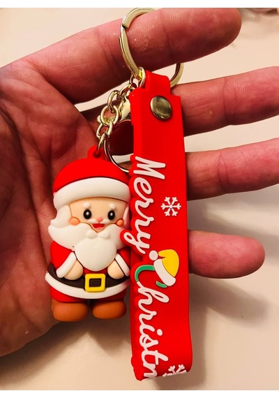 Noel Baba 3d Silikon Figürlü Anahtarlık Yılbaşı Temalı Çanta & Araba Süsü Karışık Model