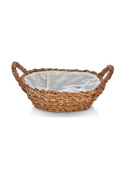 El Yapımı Doğal Hasır Kulplu Çok Amaçlı Dekoratif Oval Sepet, Hasır Kulplu Ekmek Sepeti 27x18x8 Cm Diğer