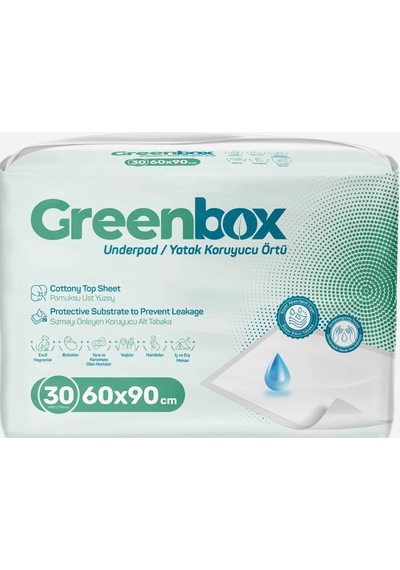 Greenbox Yetişkin Yatak Koruyucu Alt Açma Örtü 60x90 Cm 30 Adet