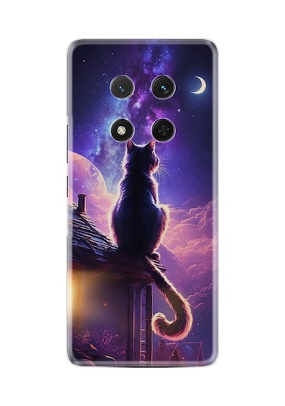 Honor Magic 7 Lite Kılıf Boutique Baskılı Resimli Damdaki Kedi Pcode -091