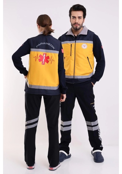 Paramedik Unisex Kışlık Yelek - Sarı