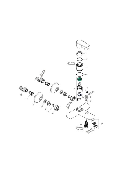 Hansgrohe Talis E Tek Kollu Banyo Bataryası Aplike Satin Siyah - Siyah