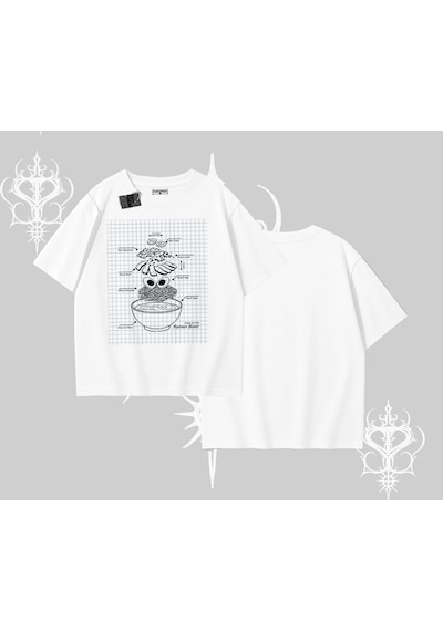 Tarzsokak Oversize Tshirt Noodle Theory Hand Drawn Concept Beyaz
