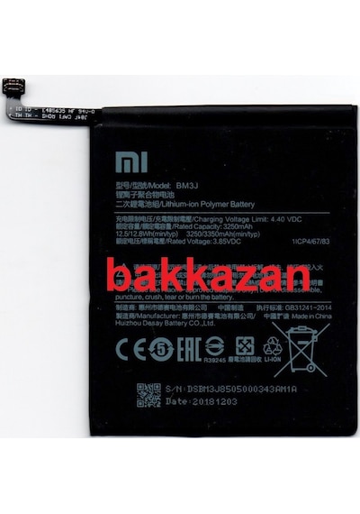 Xiaomi Mi8 Lite Mi8Lite Bm3J Batarya Pil