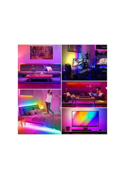 Wn-1161 Şerit Led 5 Metre Rgb Led Işık Uzaktan Kumandalı Tak Çalıştır 3 Çipli İç Mekan Led Çok Renkli