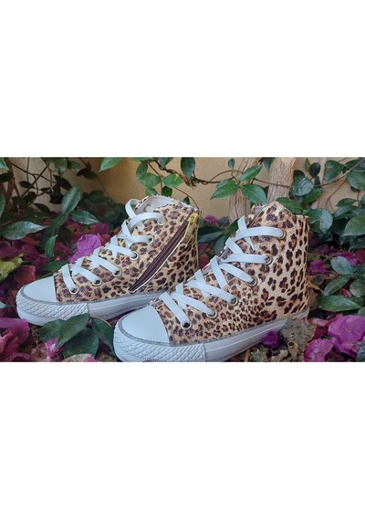 Scarpe Magiche Leopar Desenli Kız Ayakkabı 31-35 Numara Arası Işıksızdır Leopar Desenli