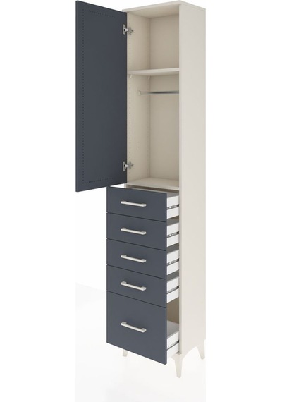 Arges Dolap 2 Raflı 5 Çekmeceli Tek Askılı 44x30x221 Aytaşı-a... Aytaşı